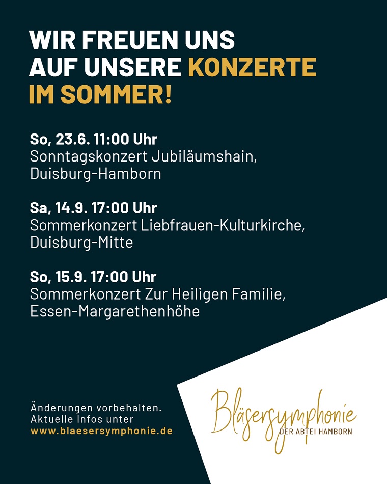 Blaesersymhonie: Sommer 2024 -Termine