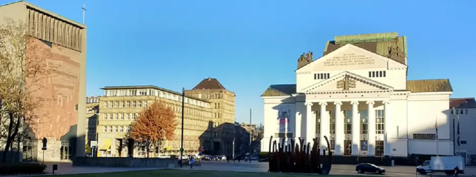 Die Lage der Liebfrauenkirche im Zentrum von Duisburg